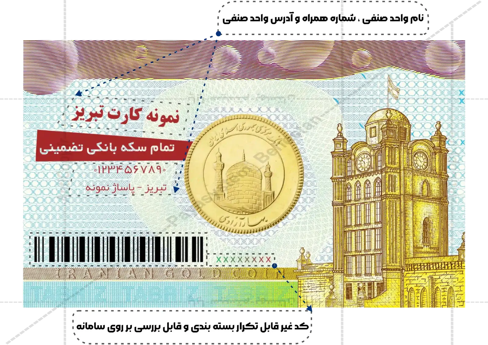 ایمن گلد کارت و بسته‌بندی ضدجعل سکه‌های بانکی آذربایجان شرقی از پایا سیستم بهستان - تصویر ۱۲